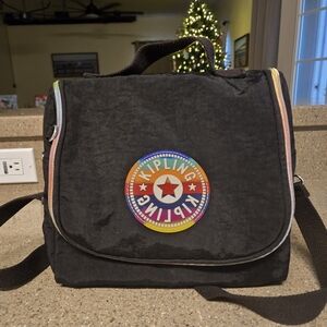Kipling Black Bag with Colorful Logo
